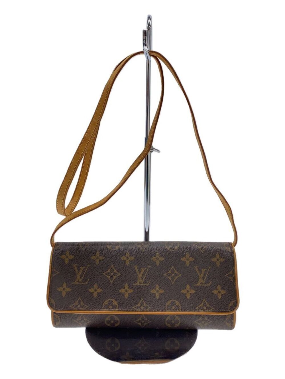 LOUIS VUITTON Pochette Twin Monogram Canvas Brown